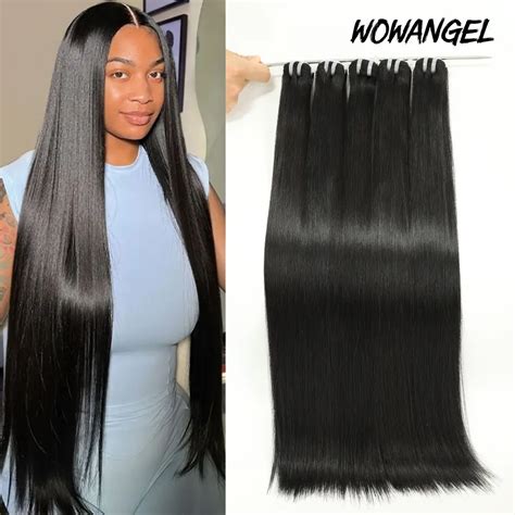 Wowangel Human Hair Weaves Brazilian Virgin Human Hair Bundles 24inch ...
