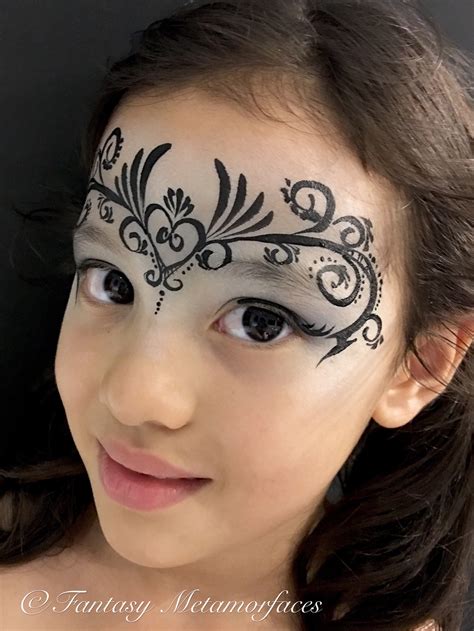Masquerade mask face painting - silver and black | Mask face paint ...