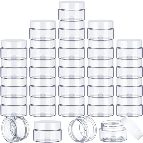 SATINIOR 100 Pcs Plastic Jars with Lids Small Containers Lids Wide ...