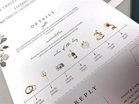 Invitation Timeline - Wedding Stationery - Tinyfox