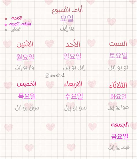 تعليم اللغة الكورية 🍂🫧🌱🤎 | Korean words learning, Korean language ...