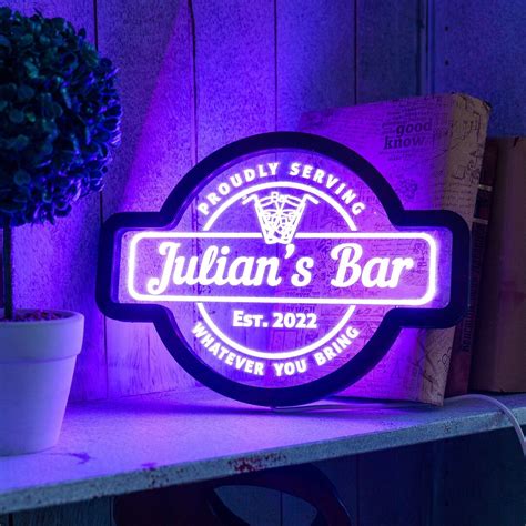 Custom Neon Bar Sign, Personalized Bar Neon Sign, Custom Bar Sign ...