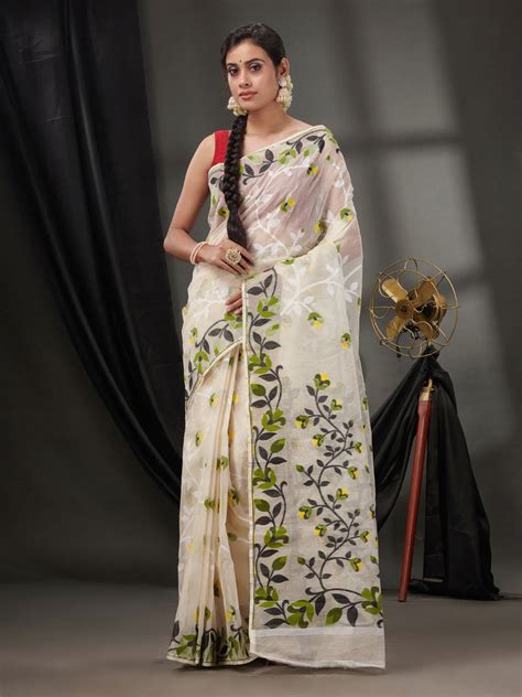Buy Latest Jamdani Saree, Cotton, Linen, Soft Silk | INR 2400 Onwards ...