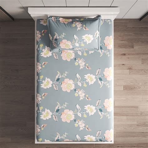 Buy Corsica Elegant Microfibre Printed 2Pcs Single Bedsheet Set from ...