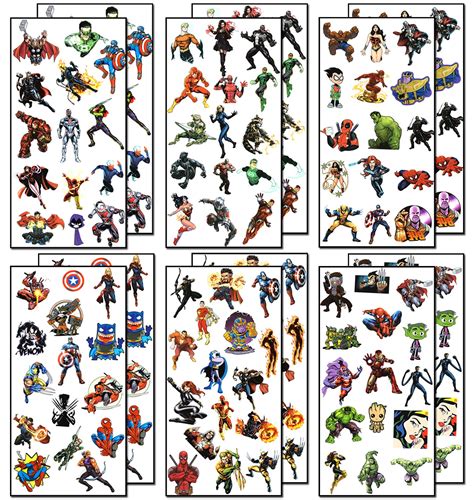 Buy Superhero Temporary Tattoos Stickers Marvel Avengers Hulk Spiderman ...