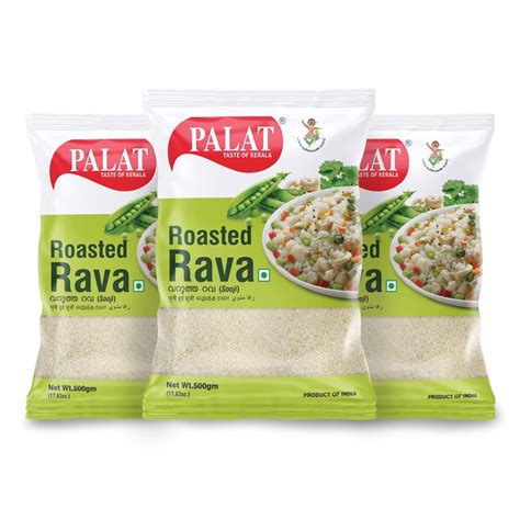 Palat Double Roasted Rava 500 gm Pack of 3 : Amazon.in: Grocery ...