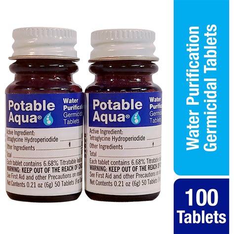 Potable Water Purification Treatment (100 Tablets) | Shop.HalifaxTrails.ca