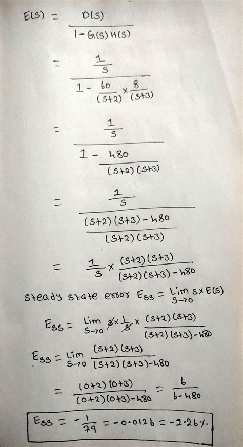 Image result for Steady State Error Calculation