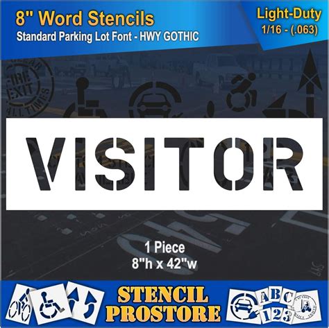 Amazon.com : 8" Word - Visitor Parking Lot Pavement Marking Stencil : Arts, Crafts & Sewing