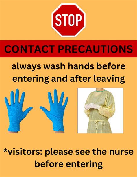 Contact Precaution Sign for Hospital/gown and Gloves Sign/hospital Signs/infection Control Signs ...