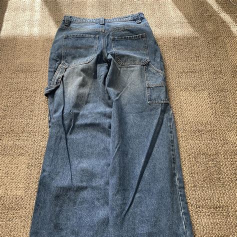 Edikted cargo dark wash blue jeans only worn once - Depop