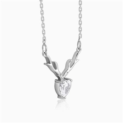 Buy Silver Deer Heart Necklace at Best Price – GIVA Jewellery
