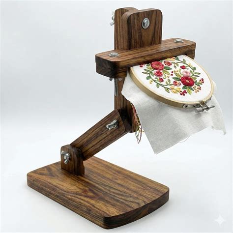 Wooden Embroidery Hoop Stand with Adjustable Frame – Ideal for Hand ...