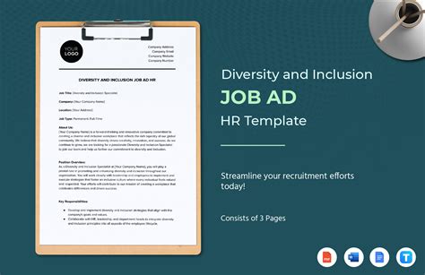 Diversity and Inclusion Job Ad HR Template - Download in Word, Google Docs, PDF | Template.net