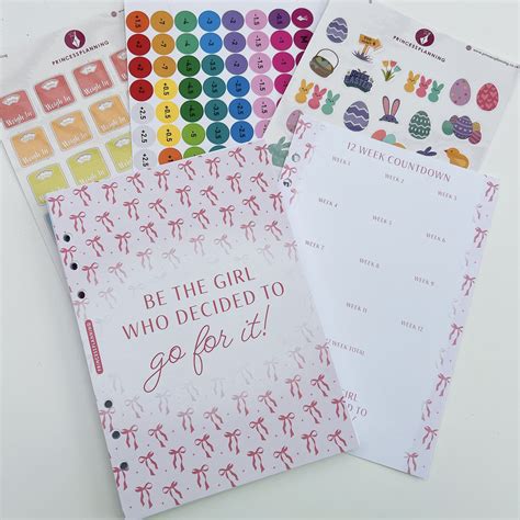 Grande Pink Bow 12 Week Planner Refill Food Diary Bundle -Just a girl