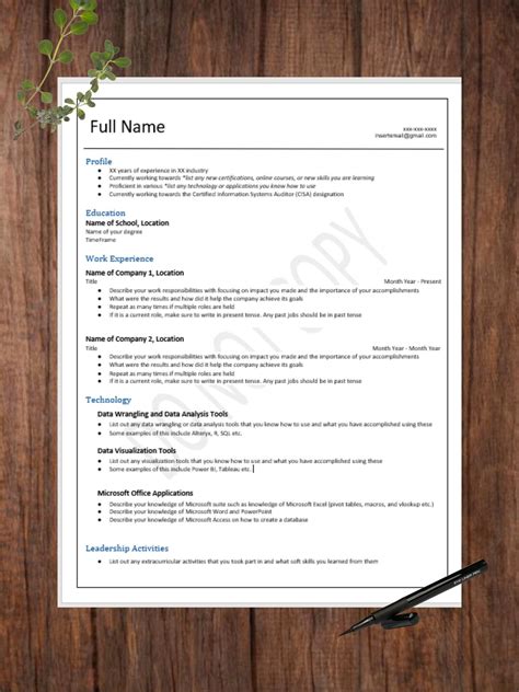 Buy Resume / CV Template New Grads 1 Page Online in India - Etsy