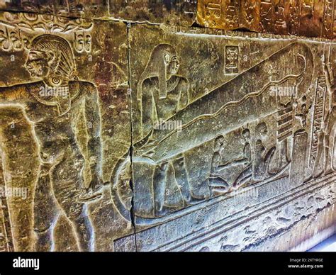 The Dendera lightbulb in the crypt depicting the egyptian creation myth ...