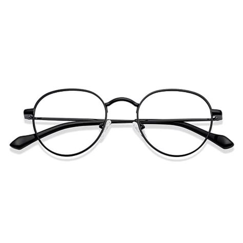 Buy Blue Block Zero Power Screen Glasses : Black Full Rim Round ...