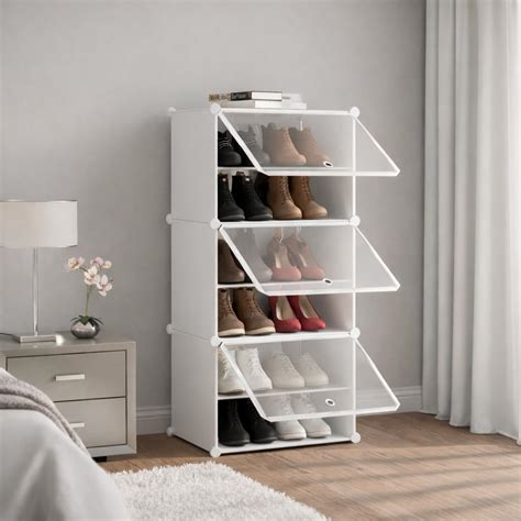 Owme 6 Tier Shoe Rack with Shelf, Folding Shoe Rack for Bedroom, Living ...