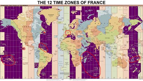 France Time Zone Map - Guide of the World