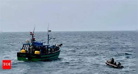 Indian Coast Guard ship rescues nine Tamil Nadu fishermen off Andhra ...