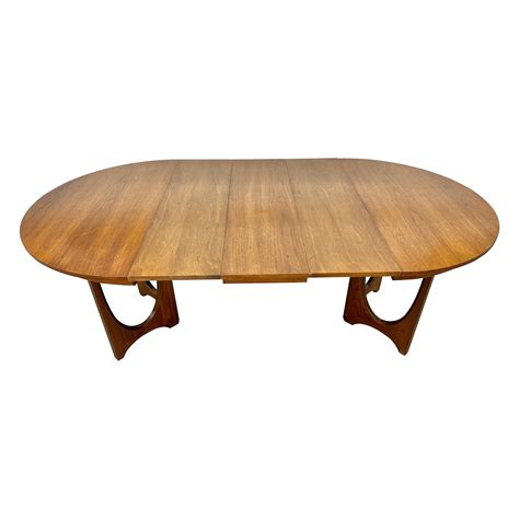 Broyhill Brasilia Mid Century Walnut and Glass Cathedral Coffee Table ...
