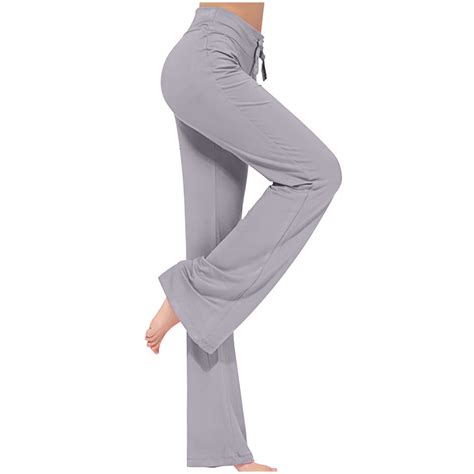 Women's High Waist Wide Leg Yoga Pants, Comfy Flare Sweatpants, Gray ...