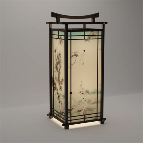 Traditional Japanese Floor Lantern | Floor Lamps models | BlenderKit