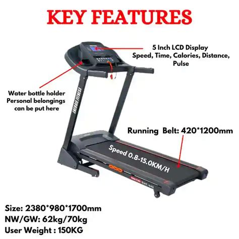 Buy STH-6010A Treadmill with 4 HP DC Motor & 15-Level Electric Incline ...
