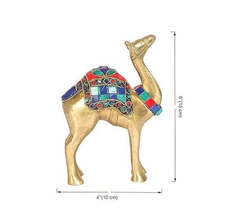 Brass Camel Showpiece with Colorful Inlay Work Showpiece– Home Decor ...