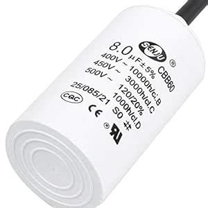 PRAV® CBB60 450VAC 8uF 5% Wired Terminal Motor Start Capacitor V8F5 ...