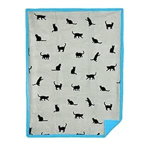 Territory Fluffy-Fleece Cat Blanket with Cat Icons, 40 x 60 : Amazon.in ...