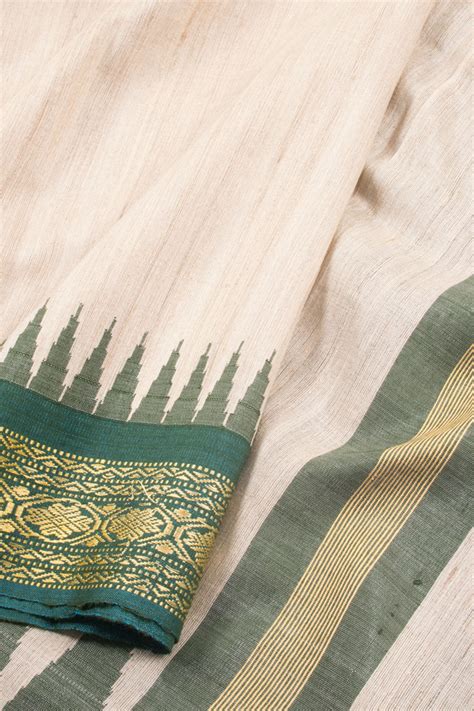 Beige Chhattisgarh Tussar Silk Saree 10059710 – Avishya.com
