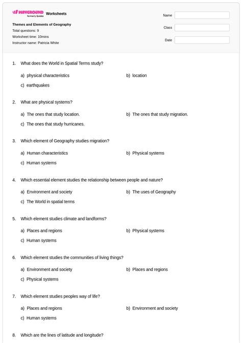 50+ Geography worksheets for Class 1 on Wayground | Free & Printable