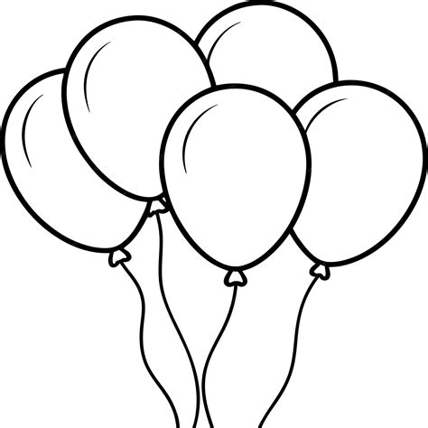 Festive balloons outline coloring book page line art drawing | Premium AI-generated vector