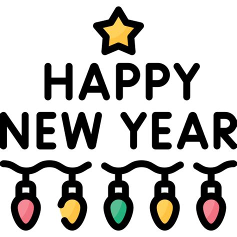 Happy new year - Free time and date icons