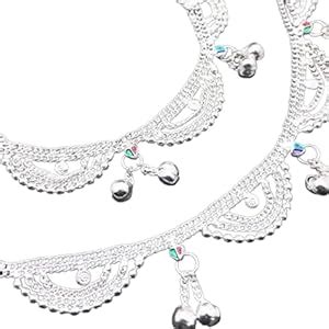 Indian Traditional Chain Linked Bell Anklet For Women & Girls (Pack of ...