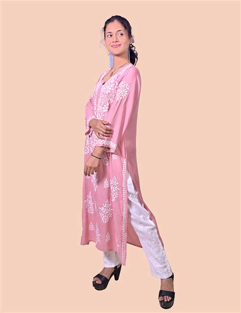 Modal Cotton Chikankari Kurta | Buy Authentic Modal Chikankari Kurtis ...
