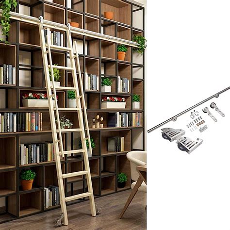 Image result for Library Ladder with Rail