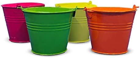 Grob Colourful 3 Inch Mini Buckets Pack Of 4 |Ideal Mini Flower Pots ...