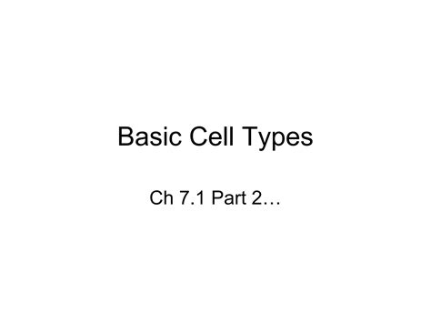 Basic cell types | PPT | Biological Sciences | Science