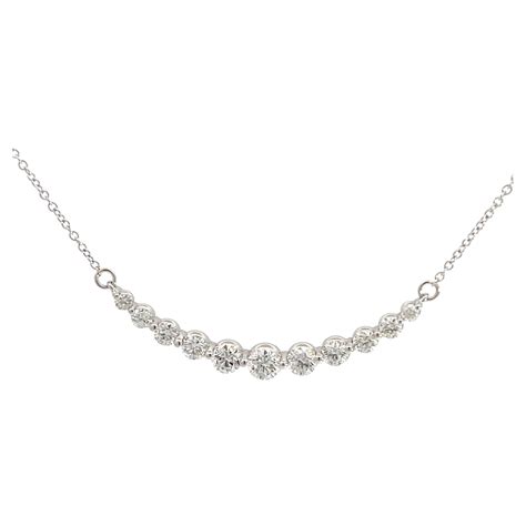 14K White Gold 1ctw Diamond Smile Necklace For Sale at 1stDibs