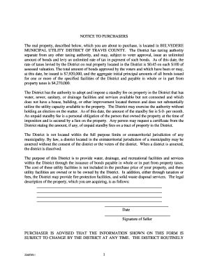 Fillable Online MUD Notice to Purchasers Fax Email Print - pdfFiller