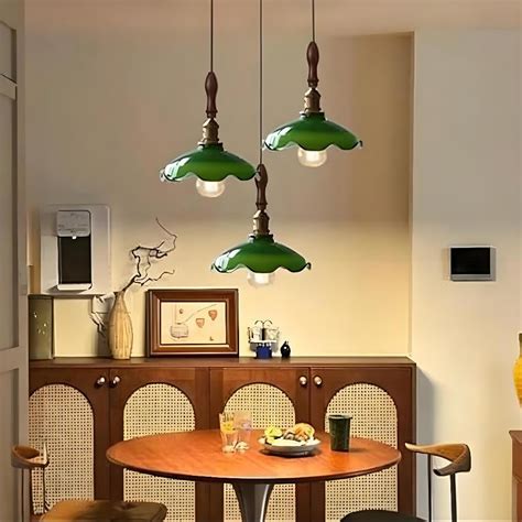 LAMPU GANTUNG RUANG TAMU VINTAGE GREEN GLASS PENDANT LIGHT DINING LIGHT ...