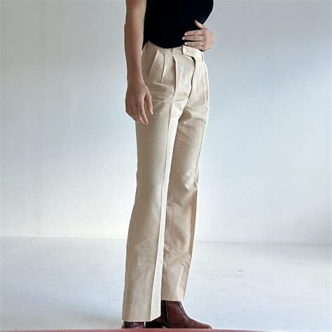 Vintage tan trousers x Best fit 8-10 / possible... - Depop