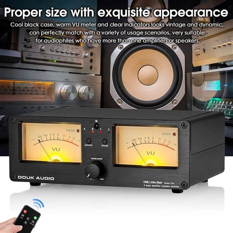 Buy Douk Audio VU3 Dual Analog VU Meter, 2-Way Amplifier/Speaker Switch ...