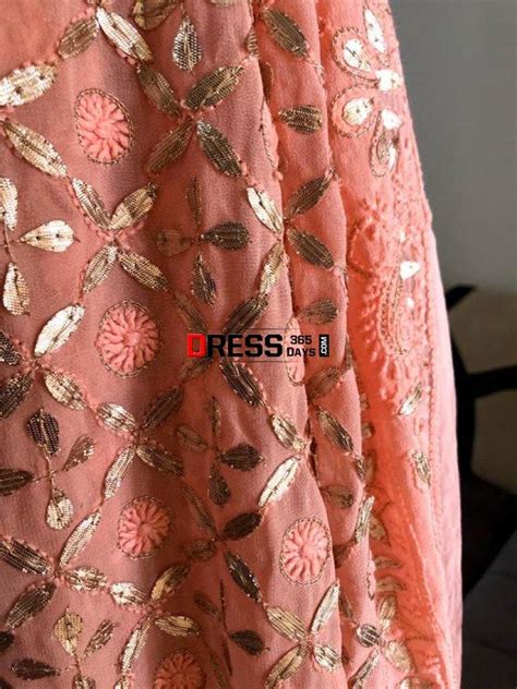 Peach Gota Patti Chikankari Lehenga Set – Dress365days