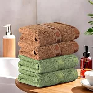 Kuber Industries Pack of 4 Cotton Hand/Face Towels for Men & Women ...
