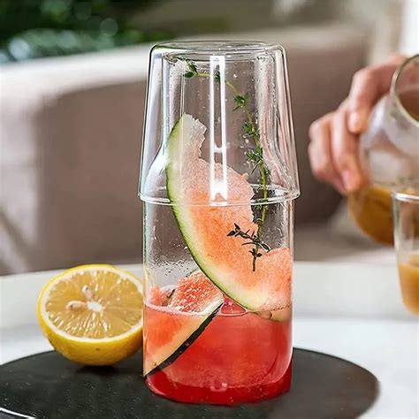 Borosilicate Bedside Carafe with Matching Glass | Transparent - 750 ml ...