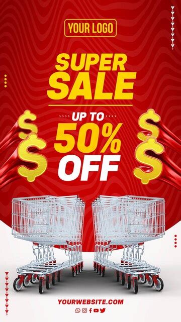 Social networks stories supersale supermarkets with up to 50 off | Free PSD